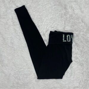 Vintage Victoria Secret Fold Over Leggings Womens Size Medium Long MT Love Bling